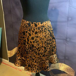 Brown Leopard Print Skirt